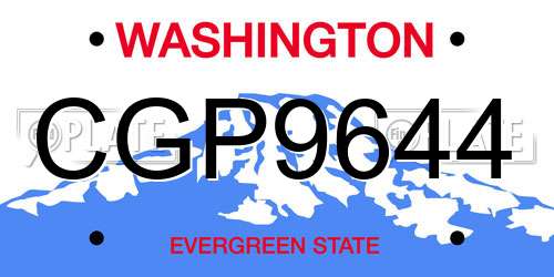 CGP9644 Washington License Plate
