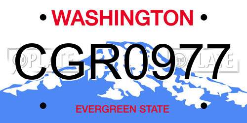 CGR0977 Washington License Plate