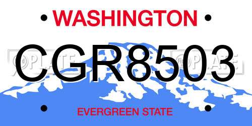CGR8503 Washington License Plate