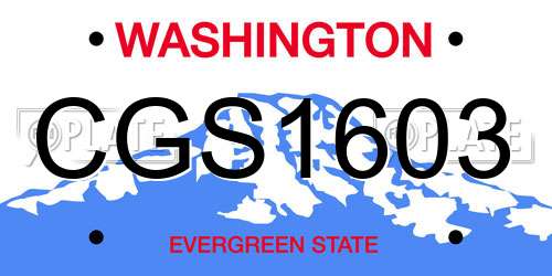 CGS1603 Washington License Plate