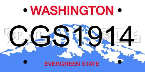 CGS1914 Washington License Plate