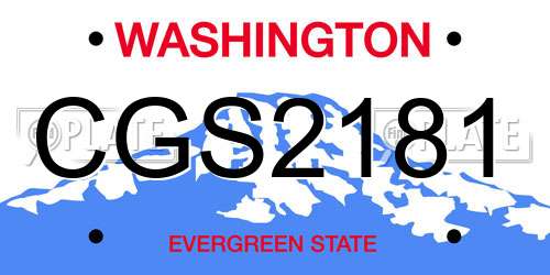 CGS2181 Washington License Plate