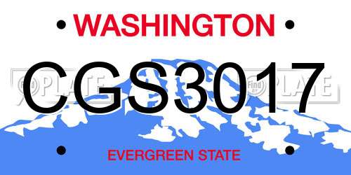 CGS3017 Washington License Plate