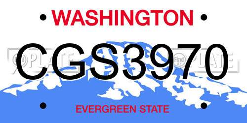 CGS3970 Washington License Plate