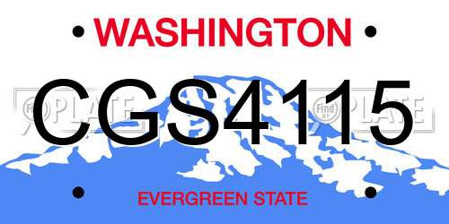 CGS4115 Washington License Plate