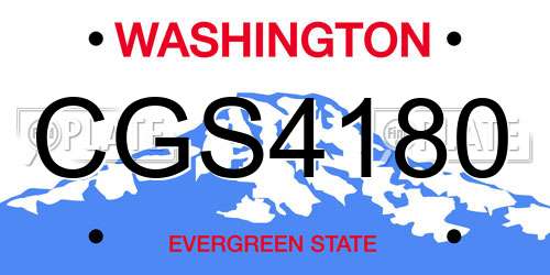 CGS4180 Washington License Plate