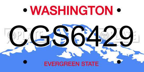 CGS6429 Washington License Plate