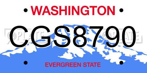 CGS8790 Washington License Plate