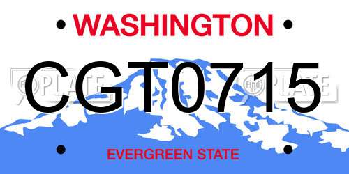 CGT0715 Washington License Plate