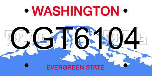 CGT6104 Washington License Plate