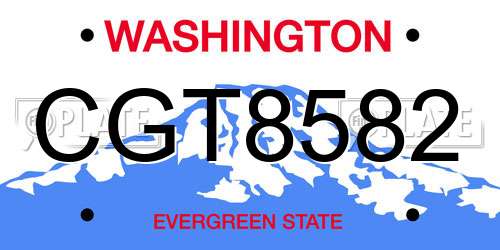 CGT8582 Washington License Plate