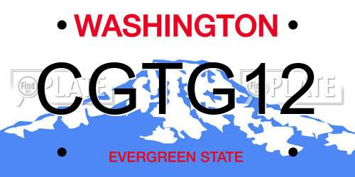 CGTG12 Washington License Plate