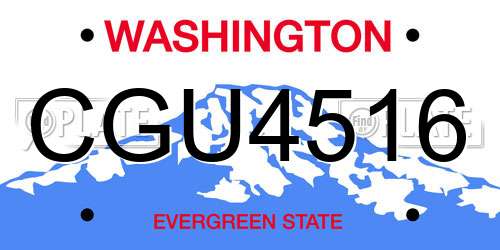CGU4516 Washington License Plate