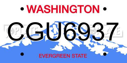 CGU6937 Washington License Plate