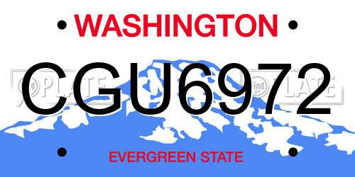 CGU6972 Washington License Plate
