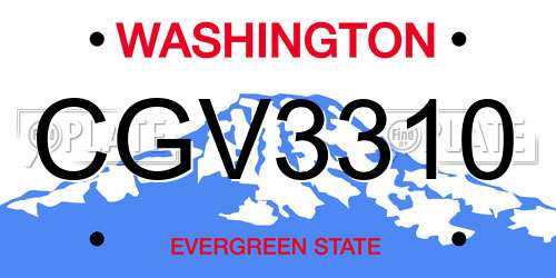 CGV3310 Washington License Plate