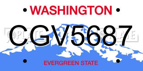 CGV5687 Washington License Plate