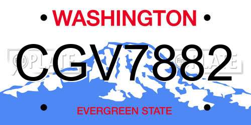 CGV7882 Washington License Plate