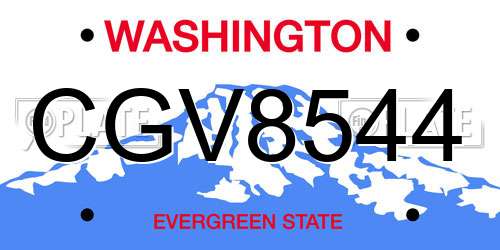 CGV8544 Washington License Plate