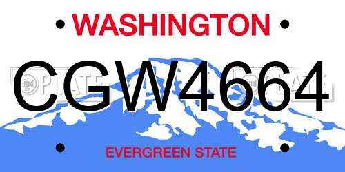 CGW4664 Washington License Plate