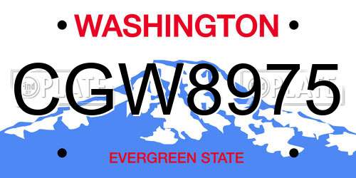 CGW8975 Washington License Plate