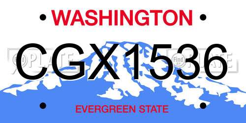 CGX1536 Washington License Plate