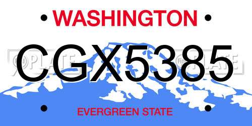 CGX5385 Washington License Plate