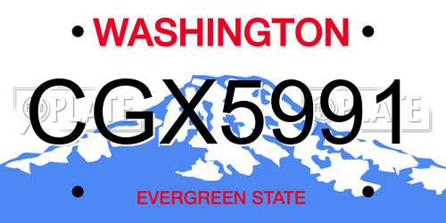 CGX5991 Washington License Plate