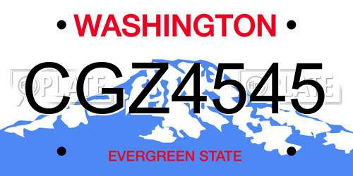 CGZ4545 Washington License Plate