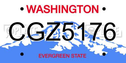 CGZ5176 Washington License Plate