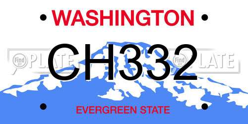 CH332 Washington License Plate
