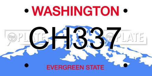 CH337 Washington License Plate