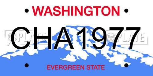 CHA1977 Washington License Plate