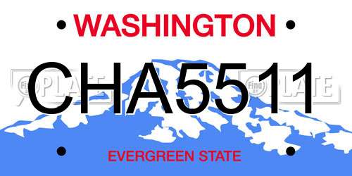 CHA5511 Washington License Plate