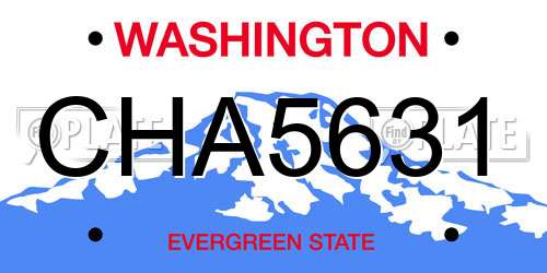 CHA5631 Washington License Plate