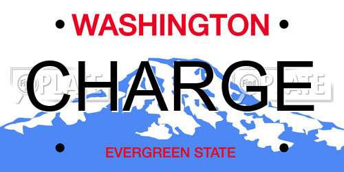 CHARGE Washington License Plate