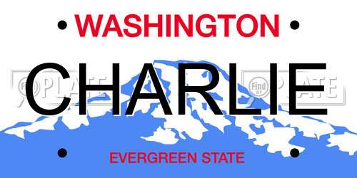 CHARLIE Washington License Plate