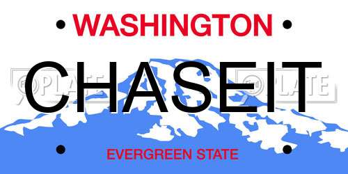 CHASEIT Washington License Plate