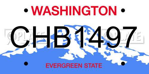CHB1497 Washington License Plate