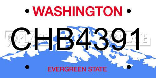 CHB4391 Washington License Plate