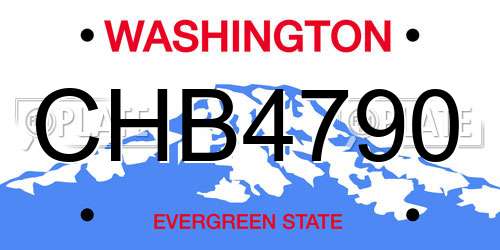 CHB4790 Washington License Plate