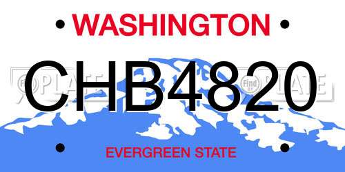 CHB4820 Washington License Plate