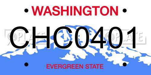 CHC0401 Washington License Plate
