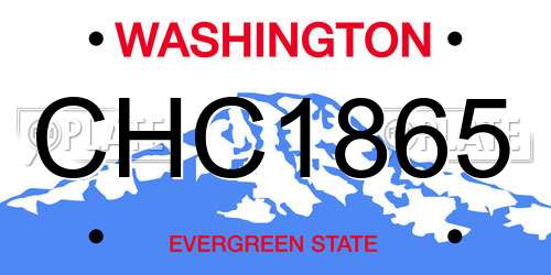 CHC1865 Washington License Plate