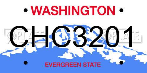 CHC3201 Washington License Plate