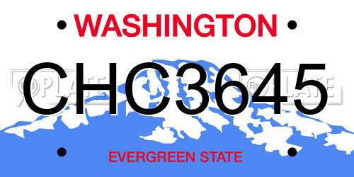 CHC3645 Washington License Plate