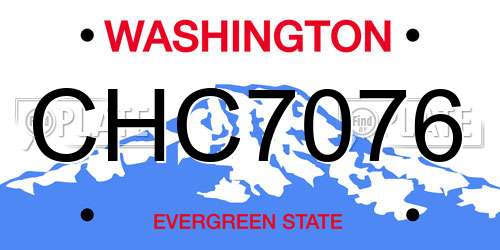 CHC7076 Washington License Plate