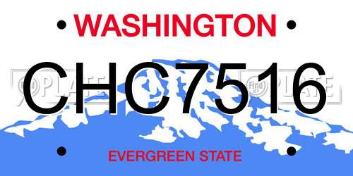 CHC7516 Washington License Plate