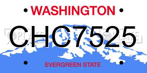 CHC7525 Washington License Plate