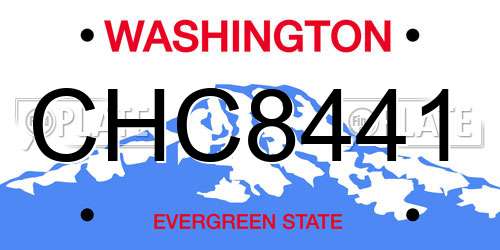 CHC8441 Washington License Plate